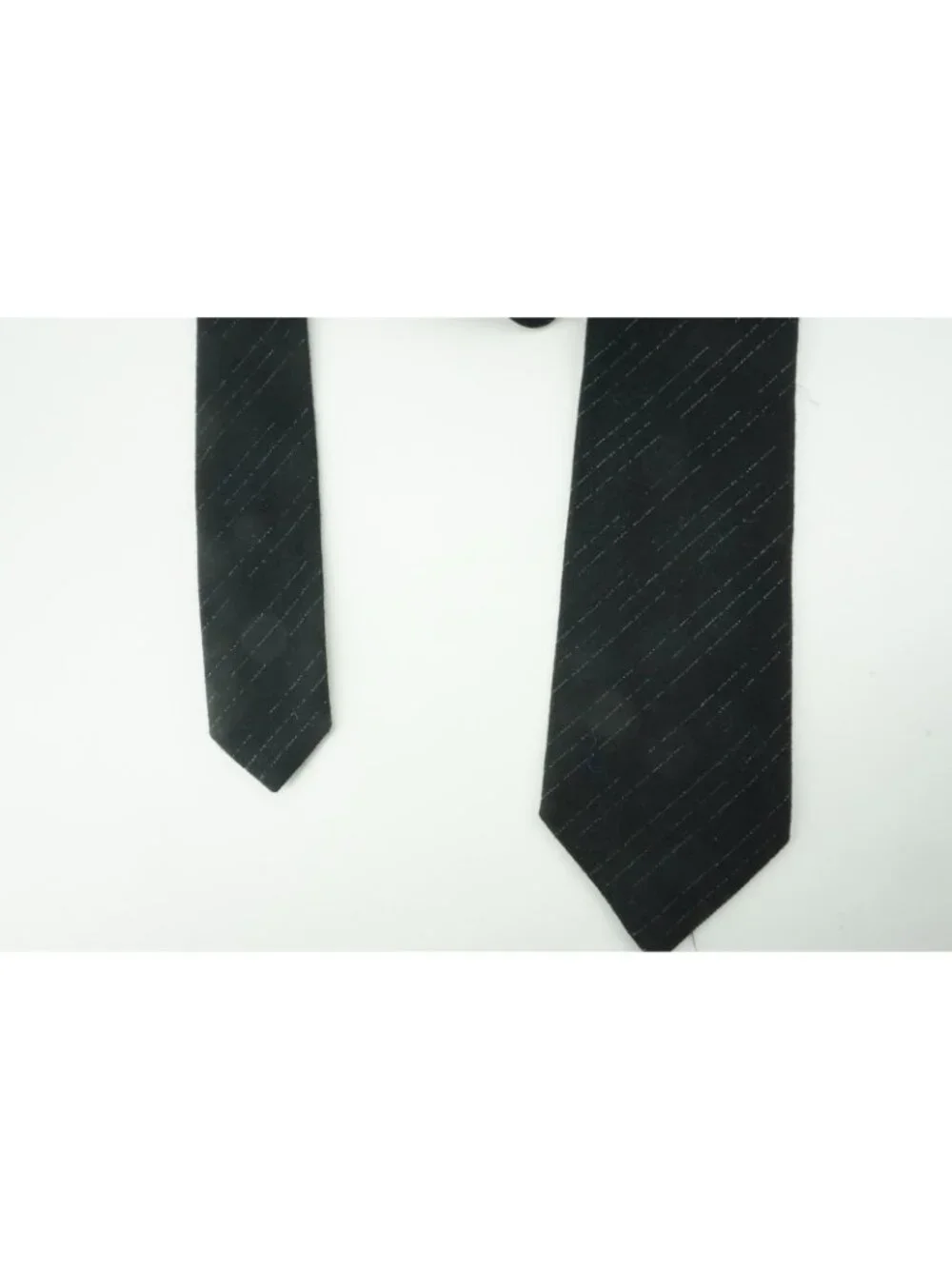 Eton Coal Black Tinsel Striped Silk Blend Tie Brand New With Tags
